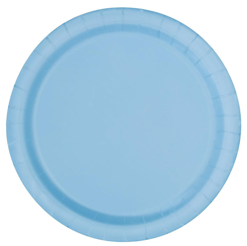 PAPER PLATES - POWDER BLUE - PACK OF 16-PLATES-Partica Party