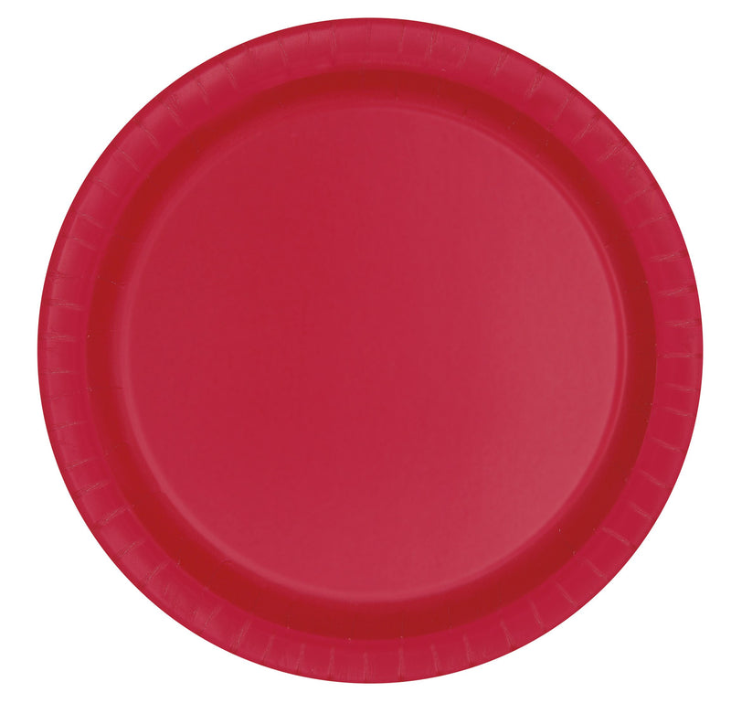 PAPER PLATES - RED - PACK OF 16-PLATES-Partica Party