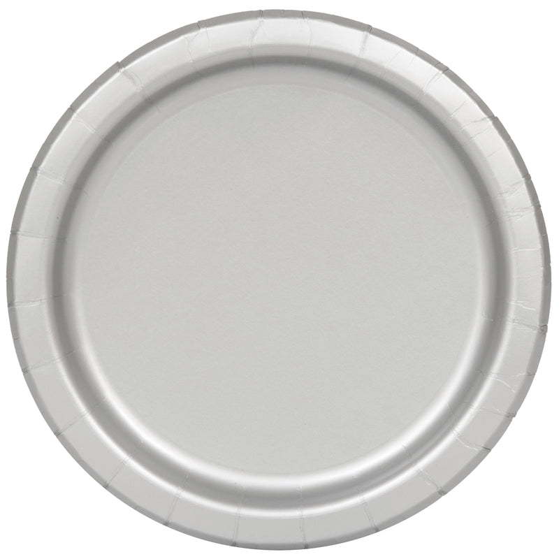 PAPER PLATES - SILVER - PACK OF 16-Paper Plates-Partica Party