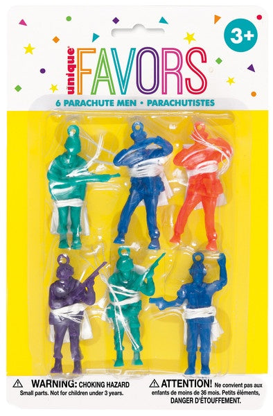 PARTY BAG FILLERS - 6 PARACHUTE MEN