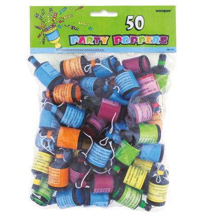 PARTY POPPERS - RAINBOW - PACK OF 50-party poppers-Partica Party