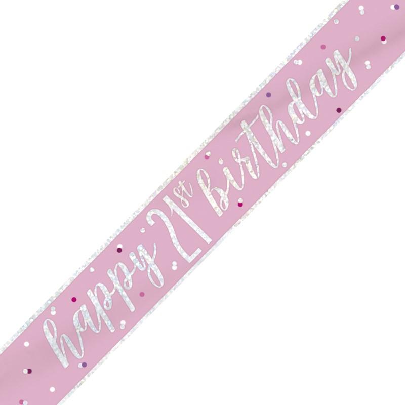 BANNER - HAPPY 21st BIRTHDAY - PINK – Partica