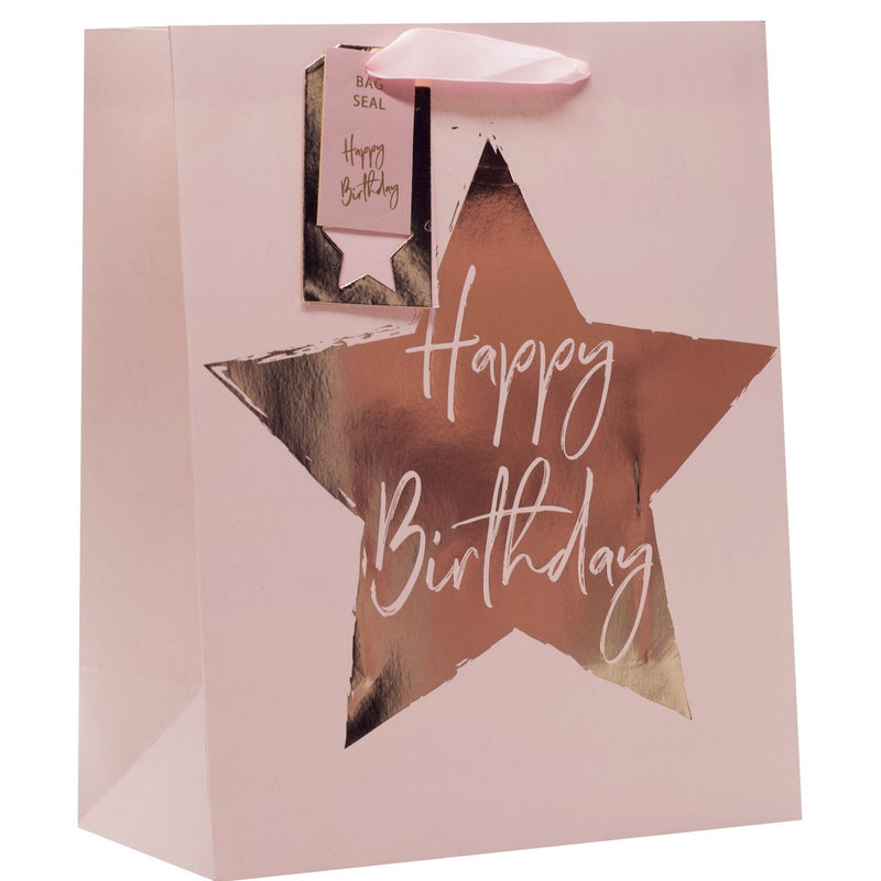 PINK STAR LARGE GIFT BAG-Gift Bag-Partica Party
