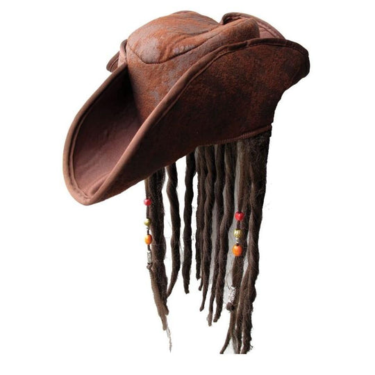 CARIBBEAN PIRATE HAT WITH BRAIDS