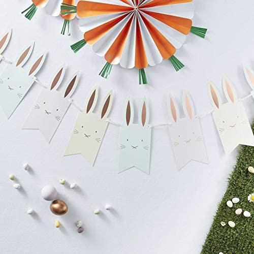 Pastel And Rose Gold Foiled Easter Bunny Bunting-BANNER-Partica Party
