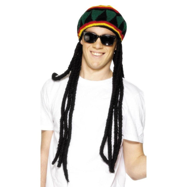 RASTA BERET - BLACK DREADLOCKS-Hat-Partica Party