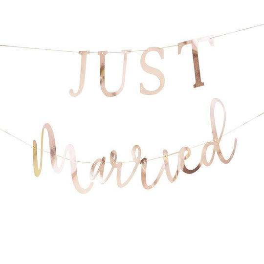 ROSE GOLD JUST MARRIED BUNTING