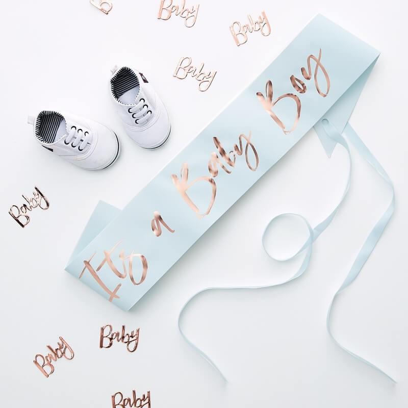 SASH - IT'S A BABY BOY - BLUE-BABY SHOWER MISC-Partica Party