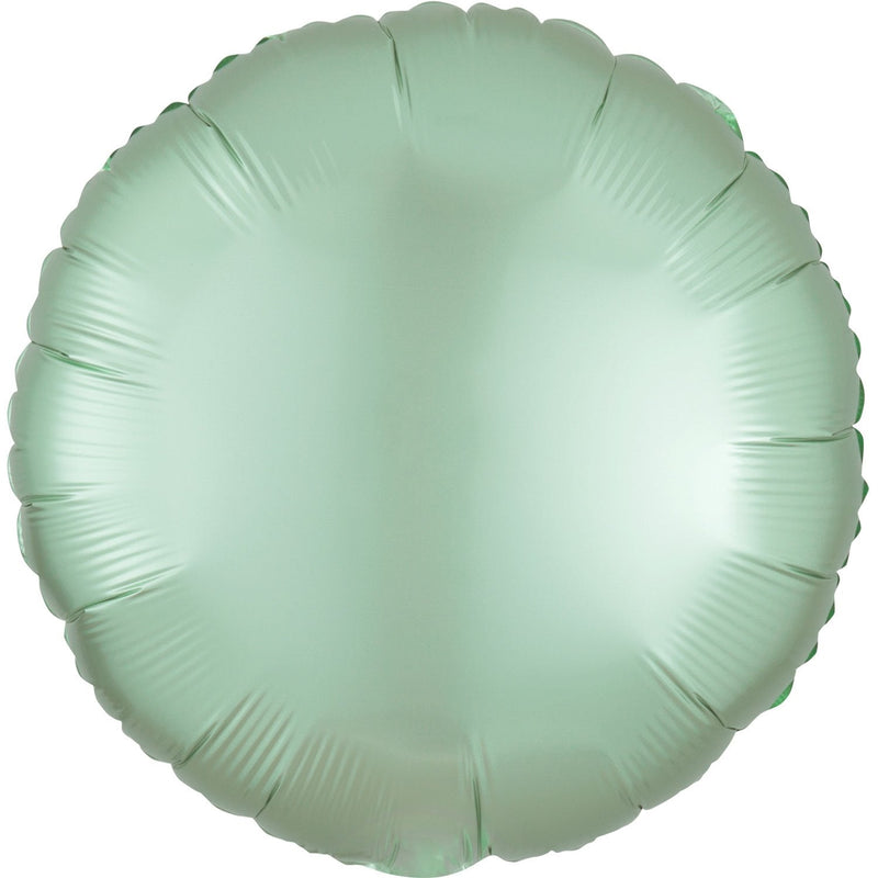 SATIN LUXE - CIRCLE - MINT GREEN-FOIL SHAPE-Partica Party