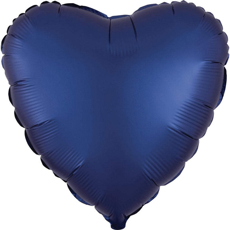 SATIN LUXE - HEART - NAVY-FOIL SHAPE-Partica Party