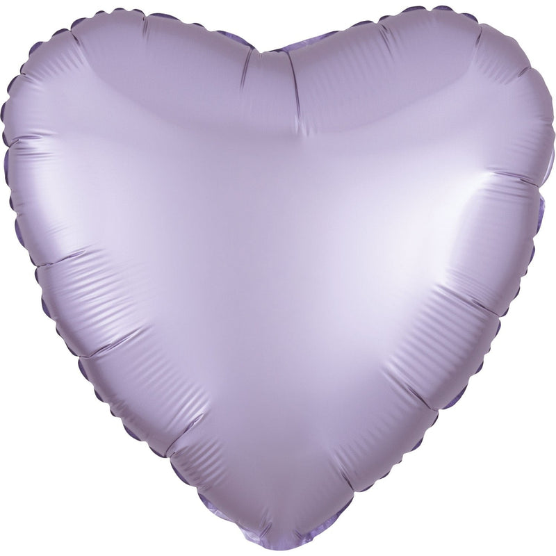 SATIN LUXE - HEART - PASTEL LILAC-FOIL SHAPE-Partica Party