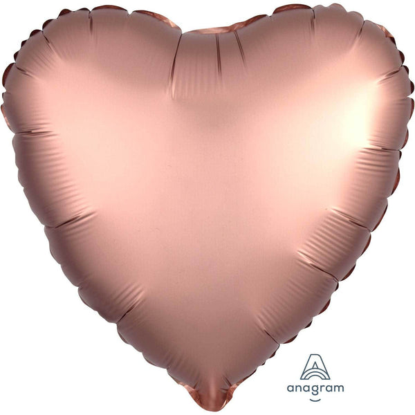 SATIN LUXE - HEART - ROSE COPPER-FOIL SHAPE-Partica Party