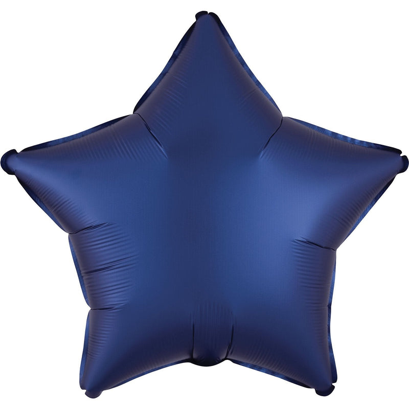 SATIN LUXE - STAR - NAVY-FOIL SHAPE-Partica Party