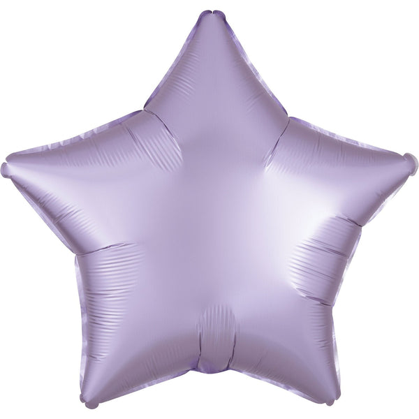 SATIN LUXE - STAR - PASTEL LILAC-FOIL SHAPE-Partica Party