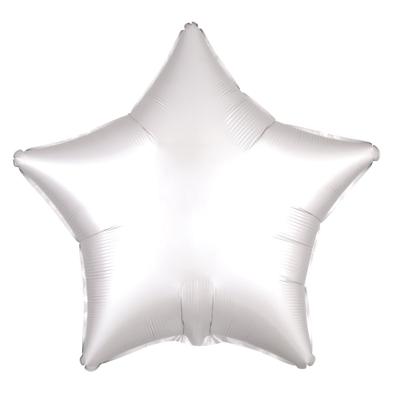 SATIN LUXE - STAR - WHITE-FOIL SHAPE-Partica Party