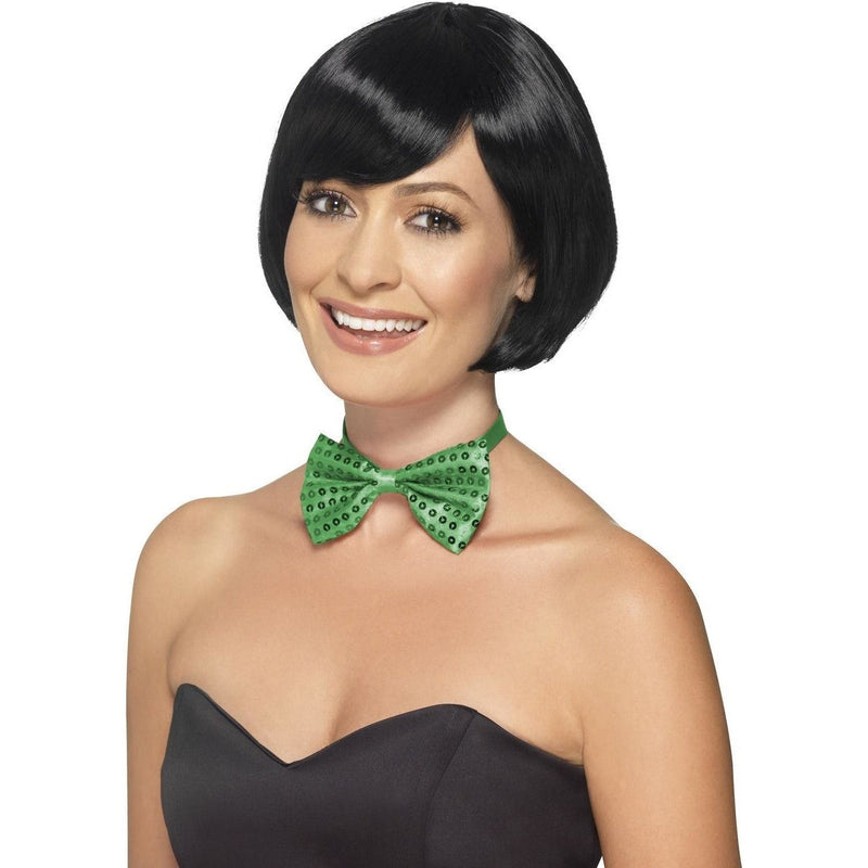 SEQUIN BOW TIE - GREEN-ACCESSORY-Partica Party