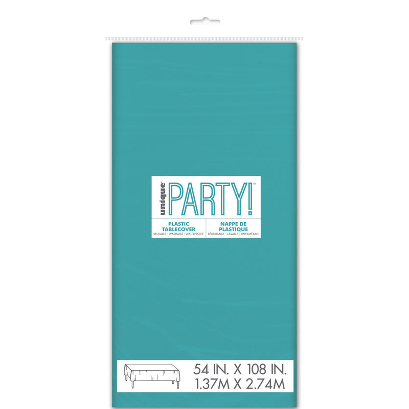 TABLECOVER - CARIBBEAN TEAL - PLASTIC RECTANGLE-Tablecover-Partica Party