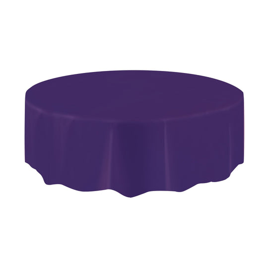 TABLECOVER - DEEP PURPLE - PLASTIC ROUND