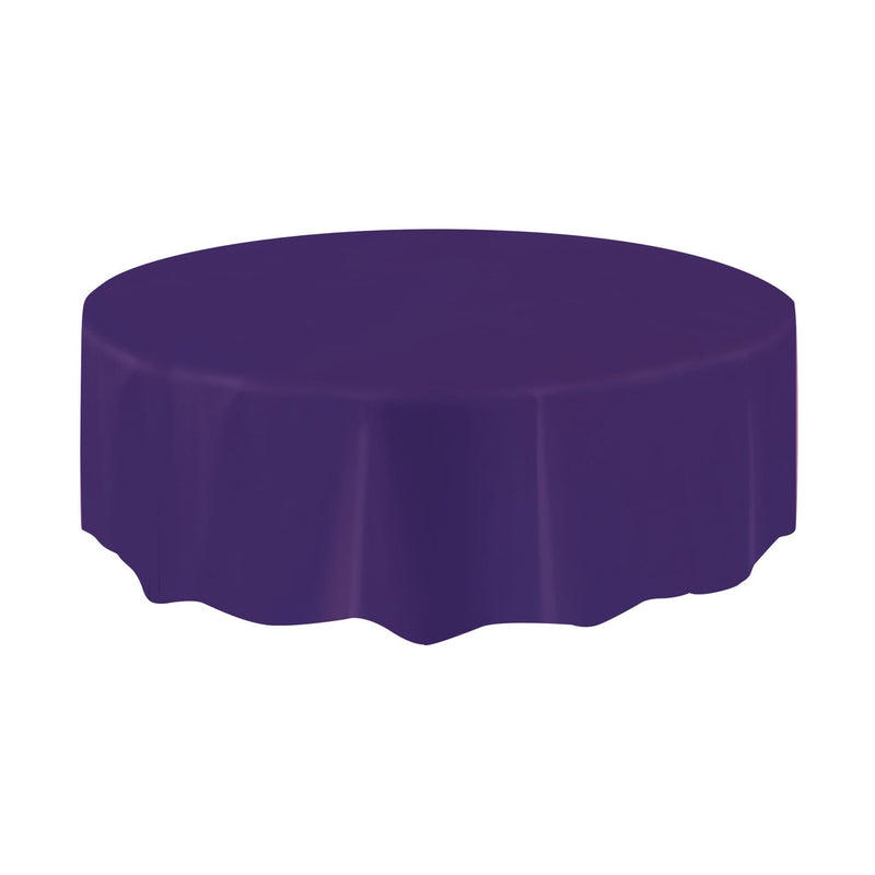TABLECOVER - DEEP PURPLE - PLASTIC ROUND-Tablecover-Partica Party