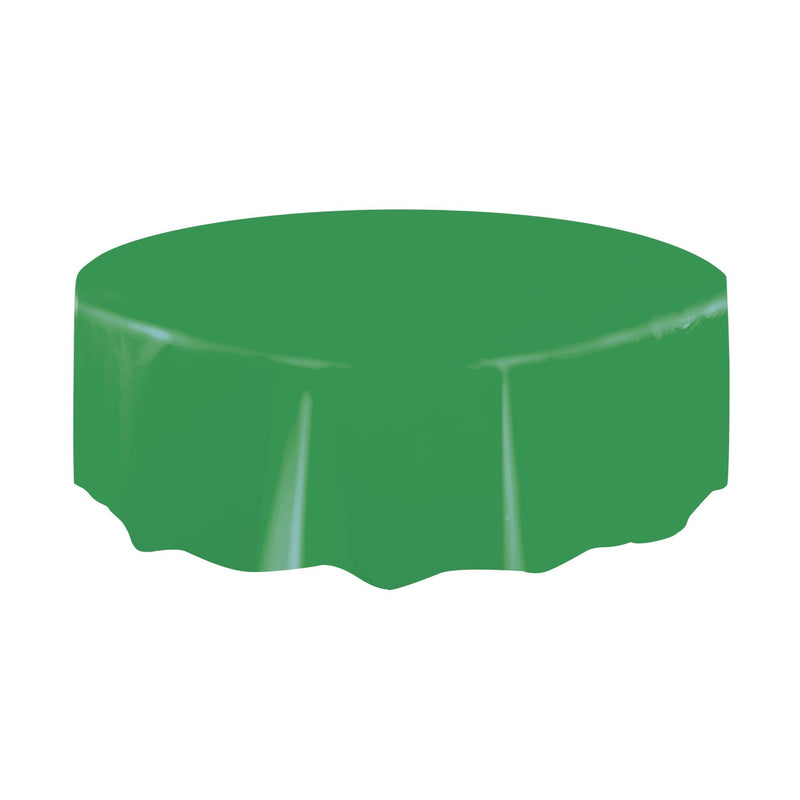 TABLECOVER - EMERALD GREEN - PLASTIC ROUND-Tablecover-Partica Party