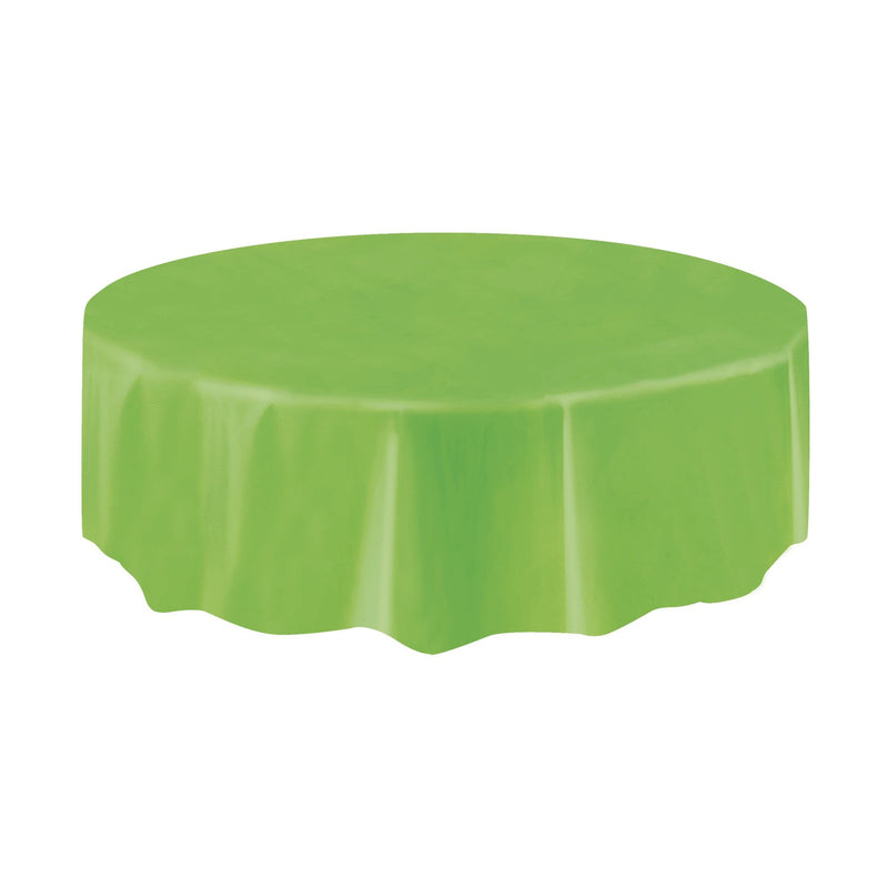 TABLECOVER - LIME GREEN - PLASTIC ROUND-Tablecover-Partica Party