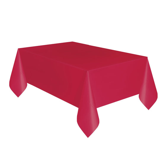TABLECOVER - RUBY RED - PLASTIC RECTANGLE