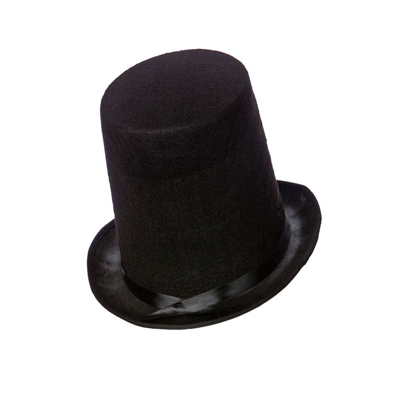 TOP HAT - STOVEPIPE STYLE - BLACK-Hat-Partica Party