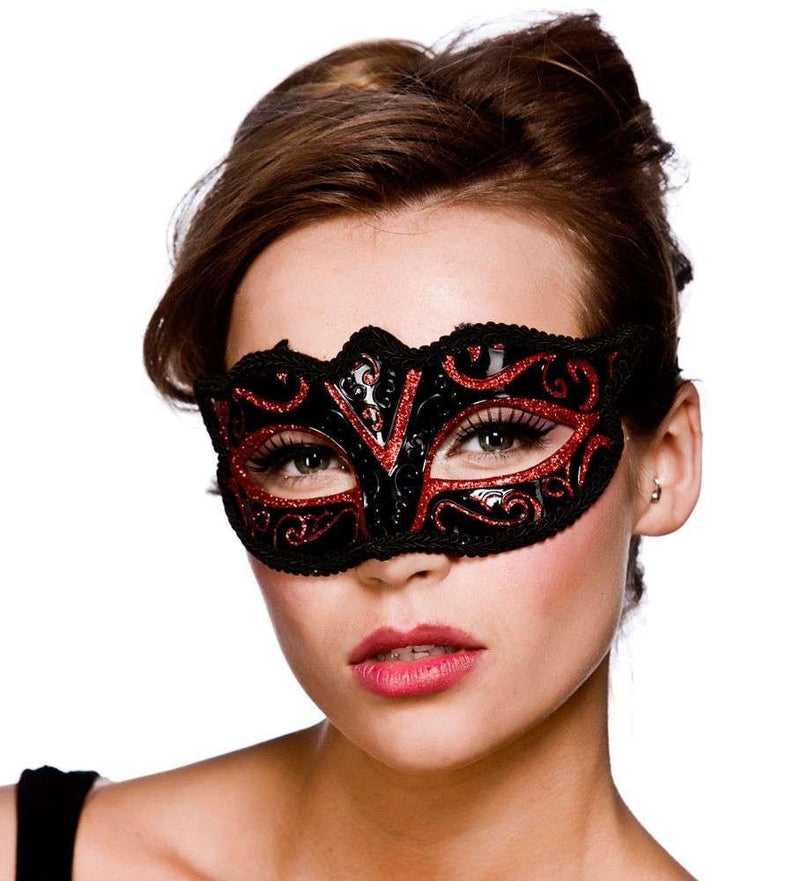 VERONA EYEMASK - BLACK & RED-MASK-Partica Party