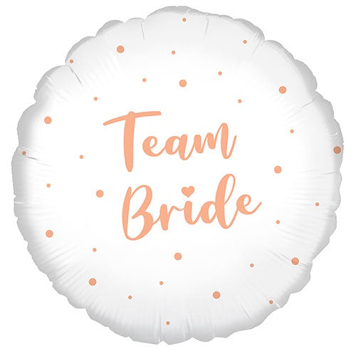 18" FOIL - TEAM BRIDE - ROSE GOLD DOTS