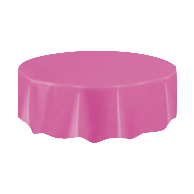 TABLECOVER - HOT PINK - PLASTIC ROUND