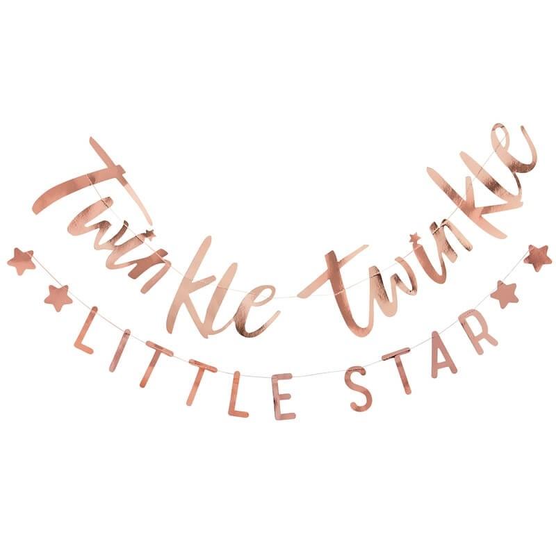 BABY SHOWER - ROSE GOLD TWINKLE TWINKLE BUNTING-TWINKLE TWINKLE-Partica Party
