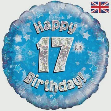 18" FOIL - HAPPY 17TH BIRTHDAY! - BLUE