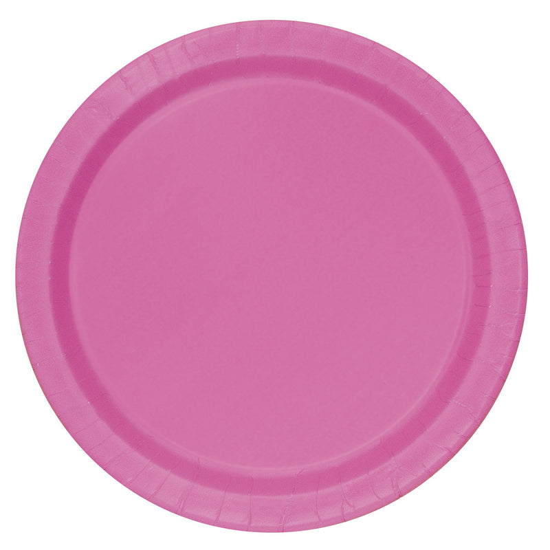 PAPER PLATES - HOT PINK - PACK OF 16