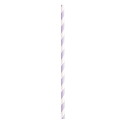 PAPER STRAWS - LAVENDER STRIPED - PACK OF 10