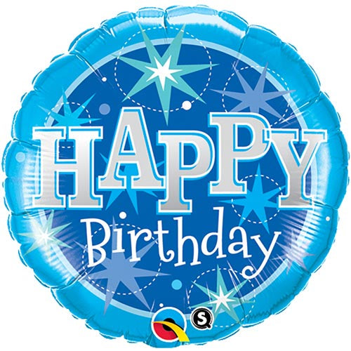 JUMBO FOIL - HAPPY BIRTHDAY - BLUE SPARKLE