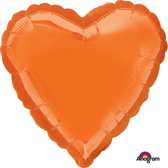 METALLIC  - HEART - ORANGE
