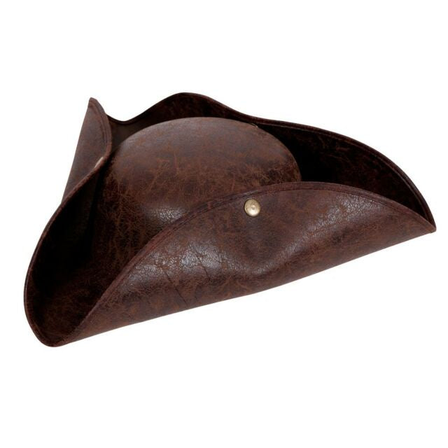 DELUXE PIRATE HAT - DISTRESSED FAUX LEATHER
