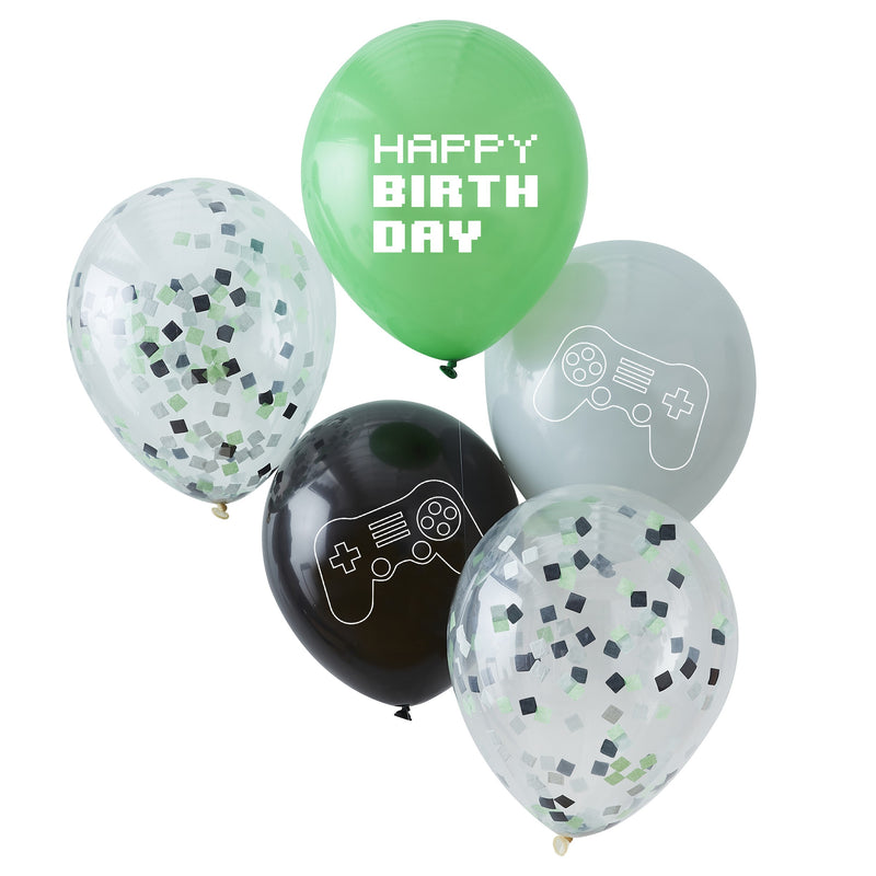 PACK OF 5 LATEX - HAPPY BIRTHDAY & CONTROLLER