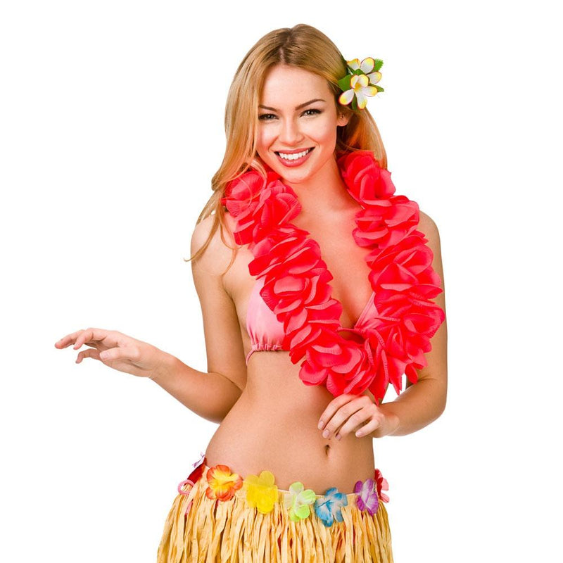 HAWAIIAN LEI - RED LARGE-Hawaiian-Partica Party