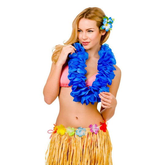 HAWAIIAN LEI - ROYAL  BLUE - LARGE