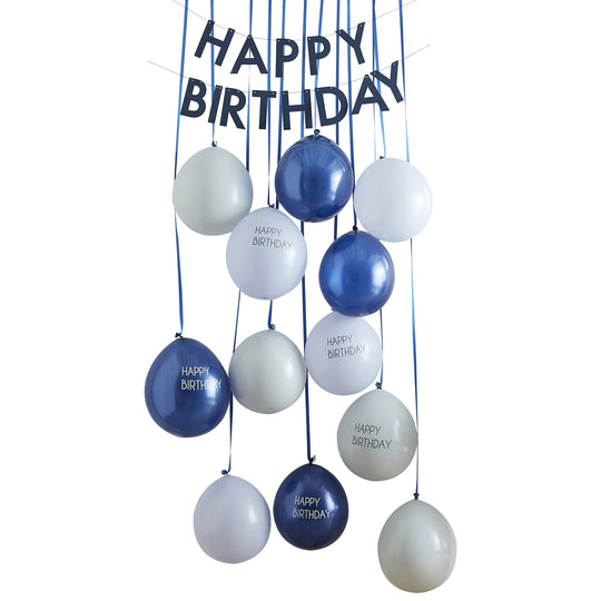 BALLOON DOOR KIT - HAPPY BIRTHDAY - NAVY & BLUE
