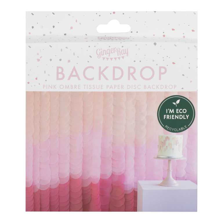 BACKDROP - PINK OMBRE TISSUE PAPER DISC
