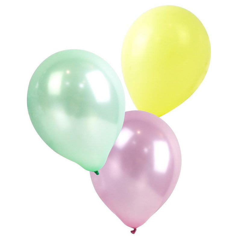 PACK OF 16 LATEX BALLOONS - ASSORTED PASTEL-LATEX 12"-Partica Party