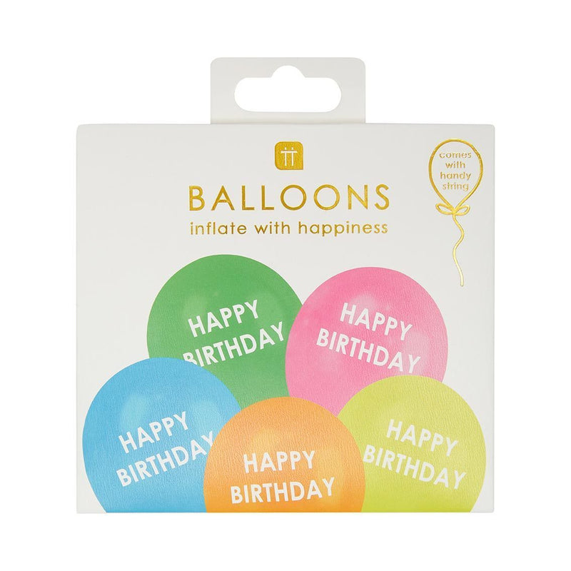 PACK OF 5 LATEX BALLOONS - RAINBOW-LATEX 12"-Partica Party
