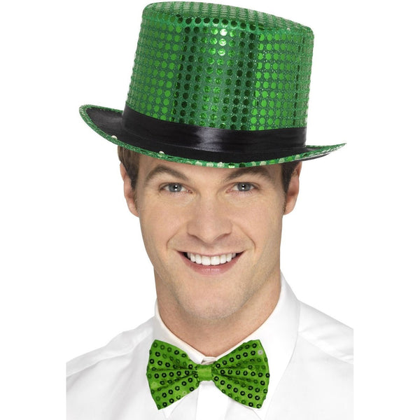 SEQUIN TOP HAT - GREEN-Hat-Partica Party