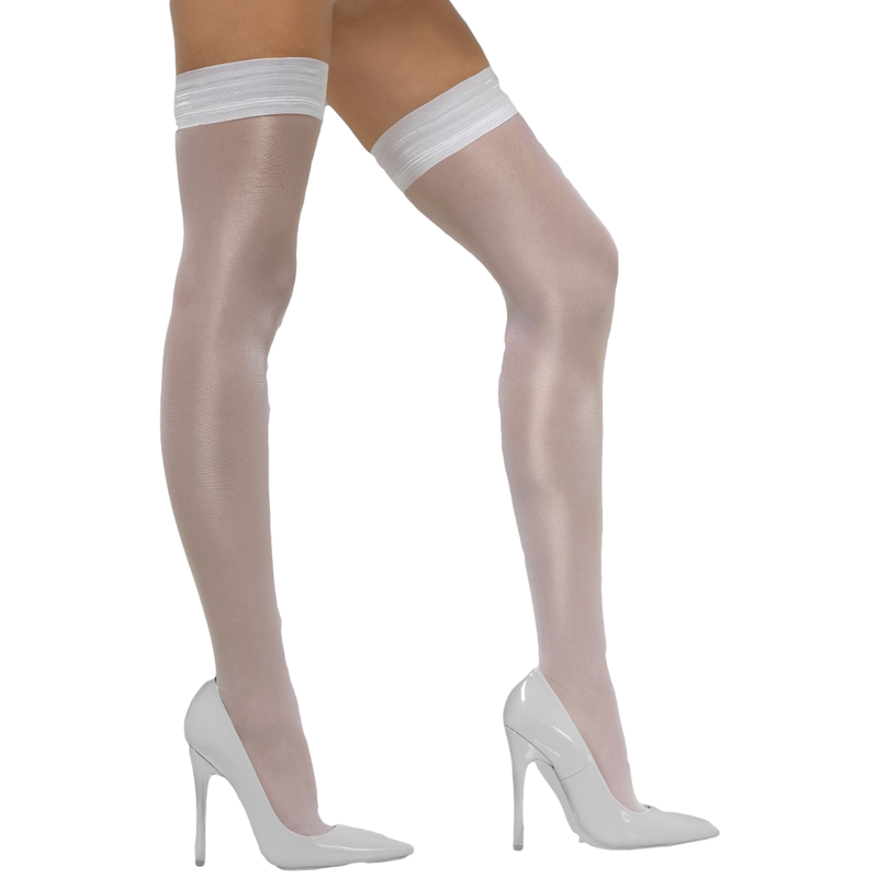 SHEER SHINE HOLD UPS - WHITE-ACCESSORY-Partica Party