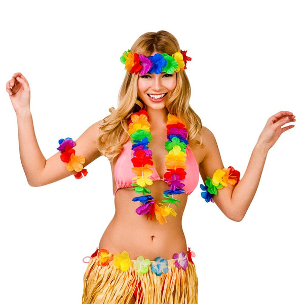 WAIKIKI 4PC HAWAIIAN SET - MULTI COLOUR-Hawaiian-Partica Party